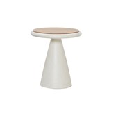 Ramel End Table by Sketch. Light Oak Top with Terrazzo Feta Base 450 Dia x 485H